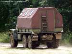Ural 375 D KO - Planenkoffer, Werkstattfahrzeug, Aufbau aus dem VEB Karossereiwerk Aschersleben, Allrad, Otto-Motor, NVA - fotografiert zum Milit�rfahrzeug-Treffen am Flugplatzmuseum Cottbus am