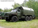 Ural 4320 mit LAK II (leicht absetzbarer Koffer) - Werkstattkoffer, Werkstattfahrzeug - NVA, DDR - fotografiert am 05.08.2011 zum Milit�rfahrzeugtreffen in Zeithain (Lustlager Zeithain) - Copyright @ Ralf Christian Kunkel 

