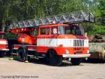 Drehleiter DL 30 auf IFA W 50 L - Steigh�he 30 Meter - mehr zum Fahrzeug findet man im Typenkompass-Buch  DDR-Feuerwehrfahrzeuge 1945-1990 , erschienen 2010 beim Motorbuch Verlag - fotografiert am 20.05.2007 im Land Brandenburg - Copyright @ Ralf Christian Kunkel 