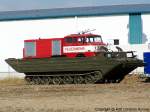 Schwimmwagen PTS-M mit Tankl�schfahrzeug IFA W 50 LA TLF 16 GMK - Der russische PTS-M diente vorwiegend dem �bersetzen von Fahrzeugen, Anh�ngern, Material und Mannschaften �ber Fl�sse/ Binnengew�sser